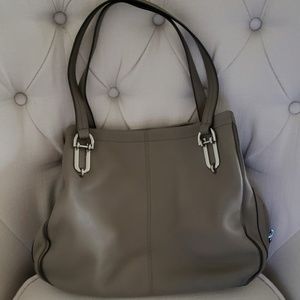 NEW Vince Camuto Grey Leather Shoulder Bag